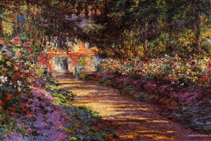 The Flowered Garden by Claude Monet — hand-painted botanical oil painting reproduction on canvas