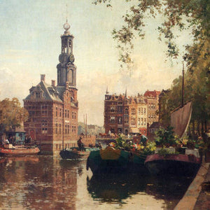 The Flowermarket On The Singel, Amsterdam, With The Munttoren Beyond