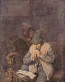 The Flute Player by Adriaen van Ostade — hand-painted portrait oil painting reproduction on canvas