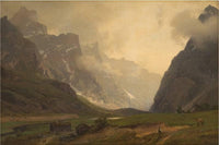 the Foot of Romsdalshorn to the Right by Hans Gude — hand-painted eco oil painting reproduction on canvas