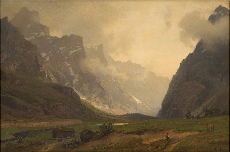 the Foot of Romsdalshorn to the Right - Hans Gude