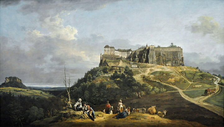 The Fortress of Konigstein by Bernardo Bellotto — hand-painted animal oil painting reproduction on canvas