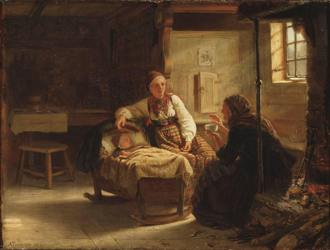 The Fortune-teller by Adolph Tidemand — hand-painted portrait oil painting reproduction on canvas