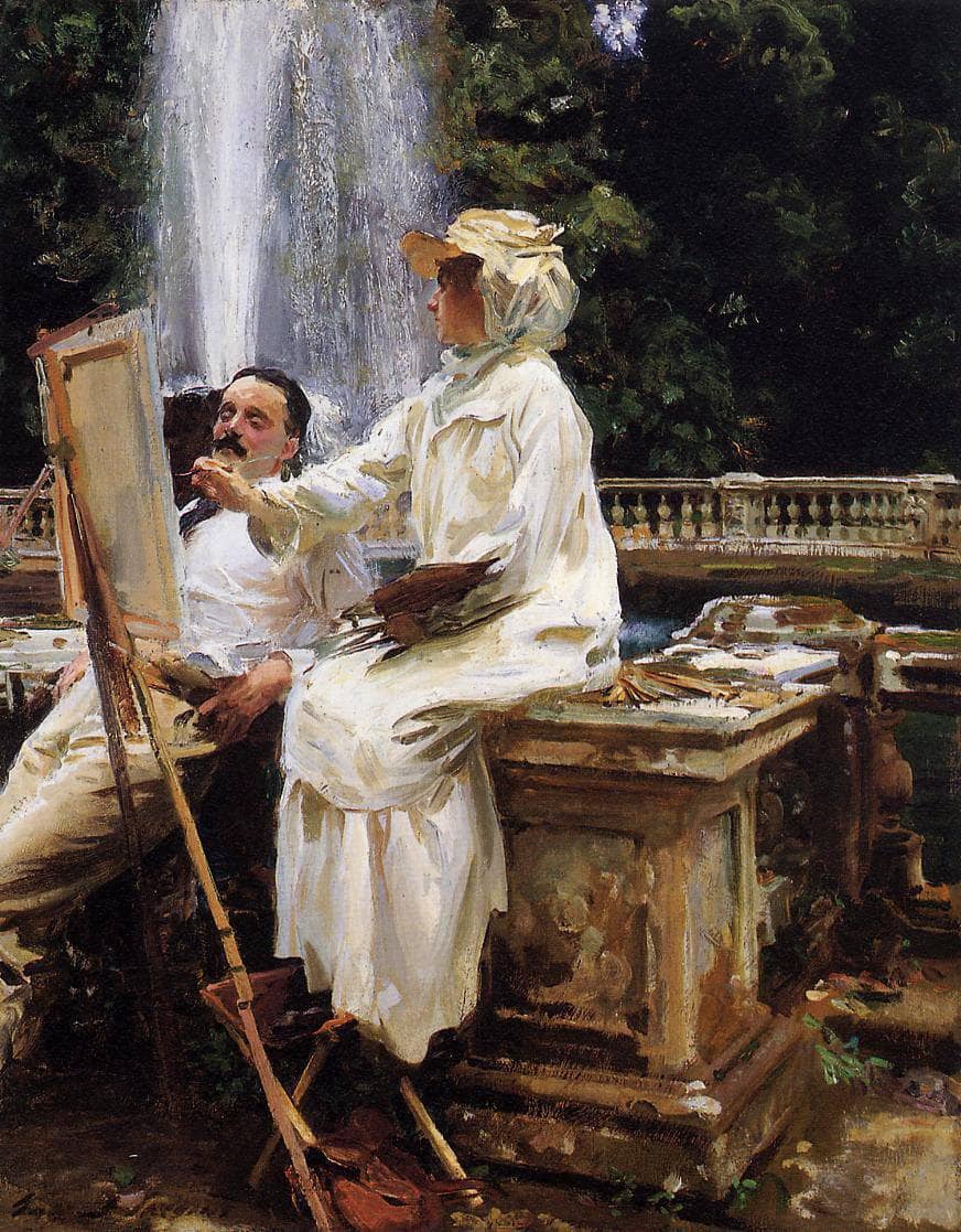 The Fountain, Villa Torlonia, Frascati, Italy by John Singer Sargent — hand-painted portrait oil painting reproduction on canvas