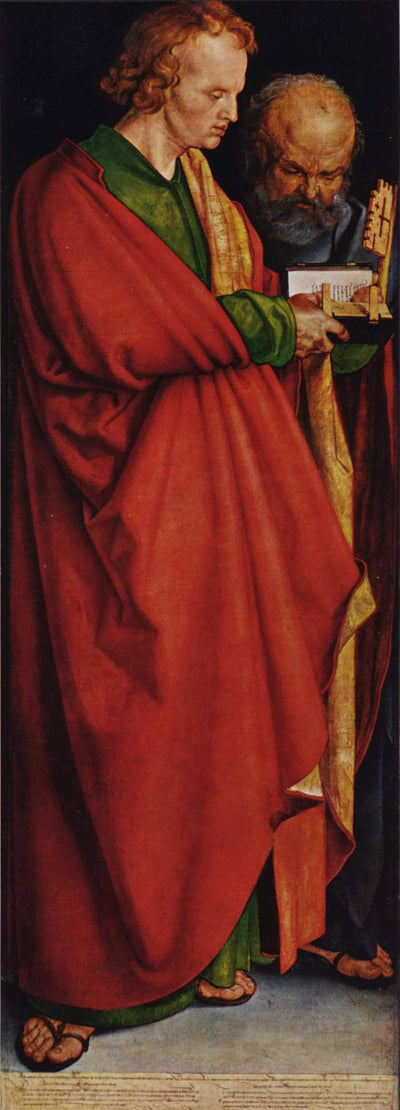 The Four Apostles, left panel - St. John and St Peter in kitchen