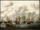 The Four Daysâ Battle by Abraham Storck — ships oil painting wall art, Baroque