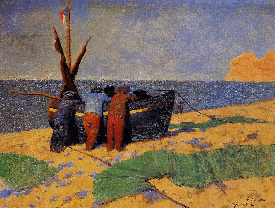 The Fourteenth of July at Etretat by Felix Vallotton — hand-painted botanical oil painting reproduction on canvas