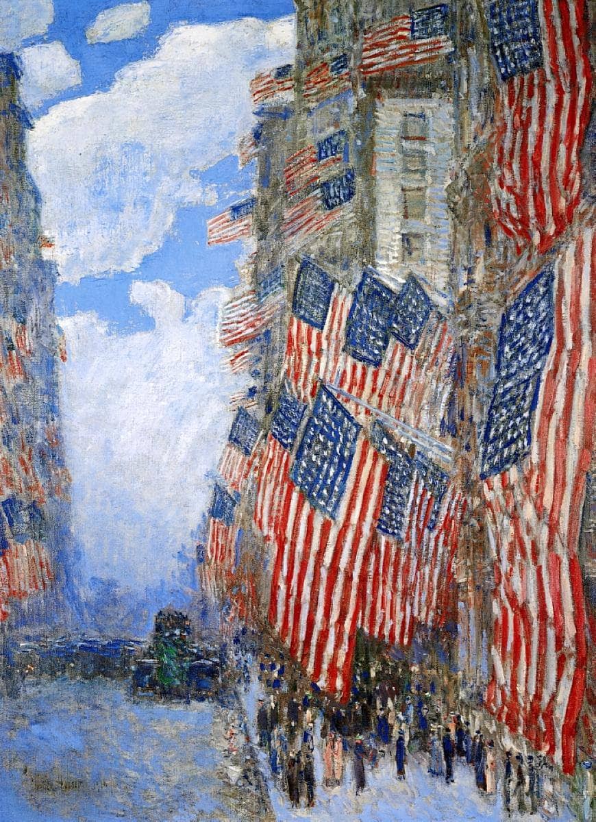 The Fourth of July by Childe Hassam — hand-painted architectural oil painting reproduction on canvas