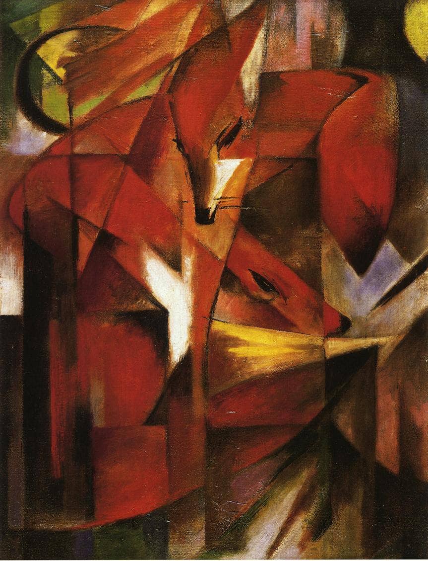The Fox by Franz Marc — hand-painted abstract oil painting reproduction on canvas