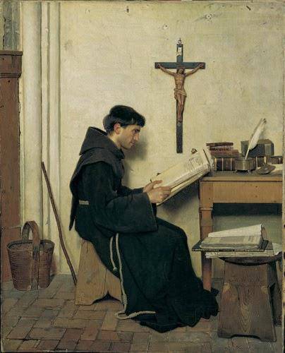 The Franciscan. Duns Scotus in his cell - Giacomo Favretto