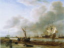 The Frigate 'Amsterdam' at Den Helder by Simon de Vlieger — ships oil painting wall art, Baroque