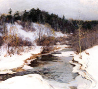 The Frozen Pool, March by Willard Metcalf — hand-painted botanical oil painting reproduction on canvas