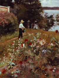 The Garden at Haikko by Albert Edelfelt — hand-painted botanical oil painting reproduction on canvas