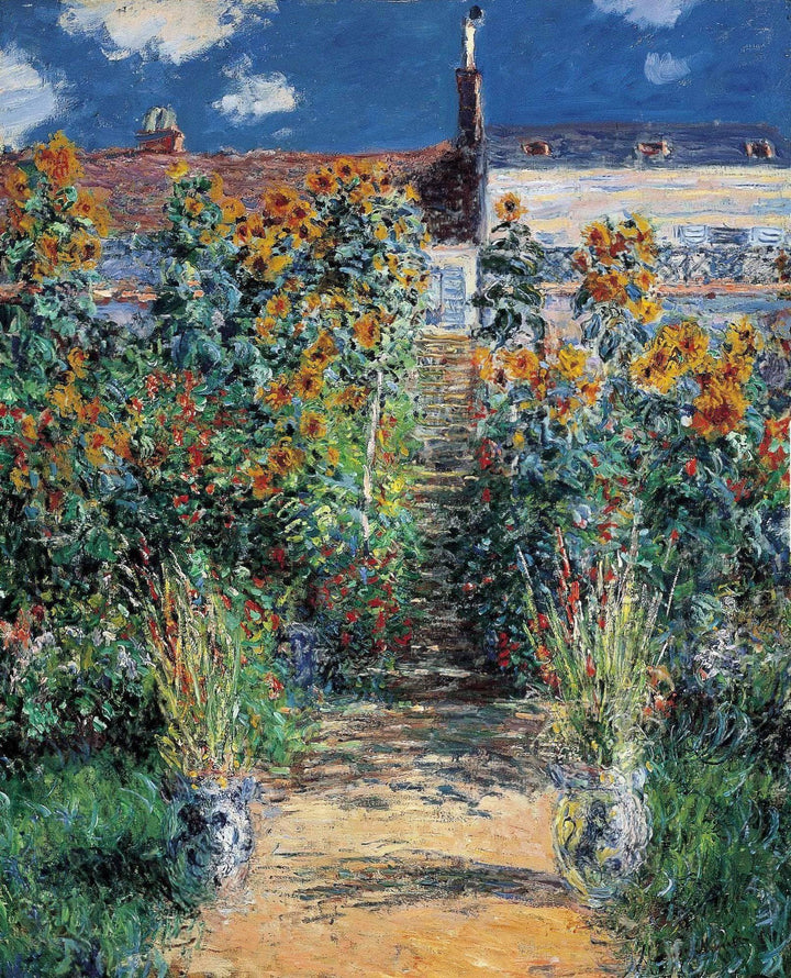 The Garden at Vetheuil by Claude Monet — hand-painted botanical oil painting reproduction on canvas