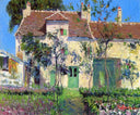 The Garden Behind the House by Gustave Loiseau — hand-painted architectural oil painting reproduction on canvas