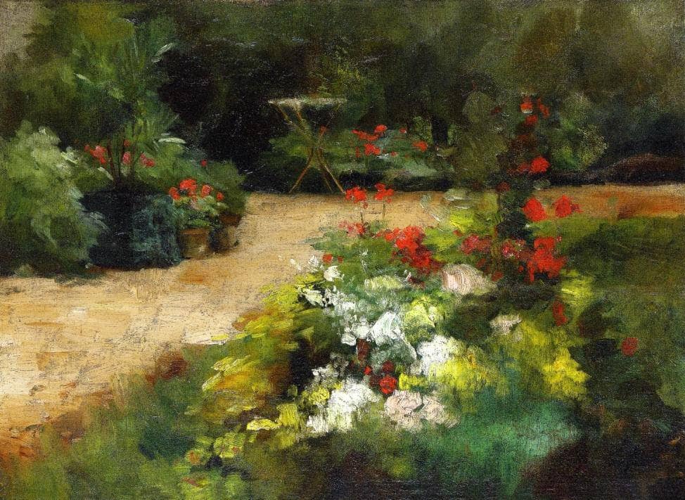 The Garden by Gustave Caillebotte — hand-painted botanical oil painting reproduction on canvas