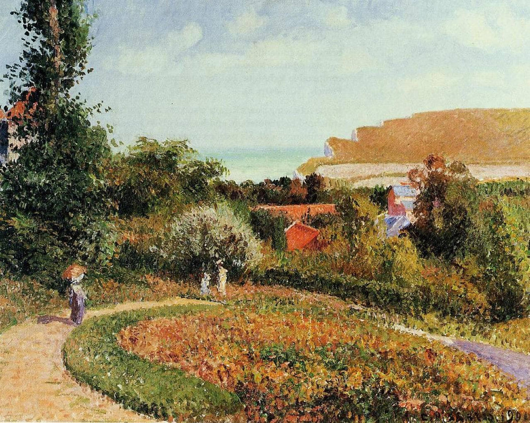 The Garden of the Hotel Berneval by Camille Pissarro — hand-painted landscape oil painting reproduction on canvas