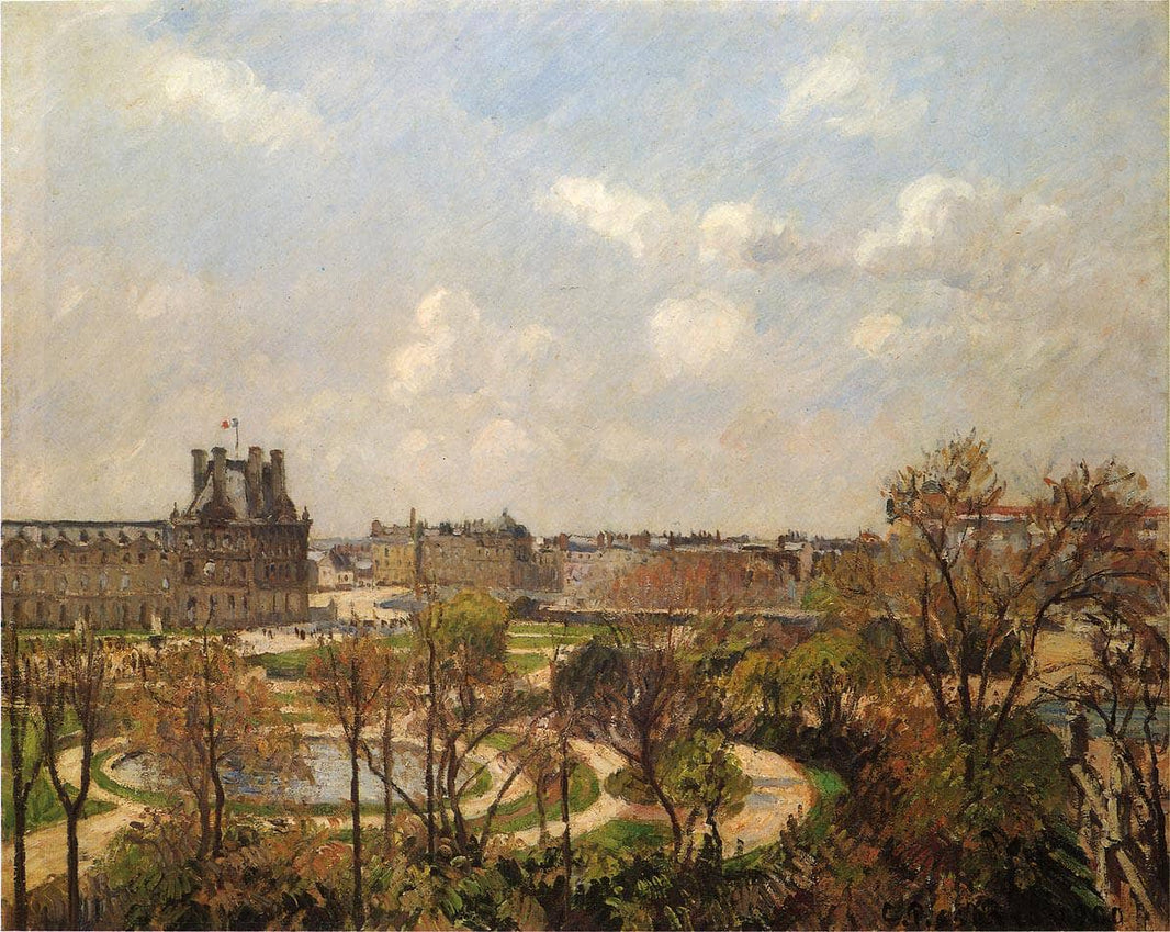 The Garden of the Tuileries, Morning, Spring by Camille Pissarro — hand-painted landscape oil painting reproduction on canvas