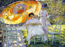 The Garden Parasol by Frederick Carl Frieseke — hand-painted abstract oil painting reproduction on canvas