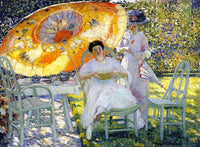 The Garden Parasol by Frederick Carl Frieseke — hand-painted abstract oil painting reproduction on canvas