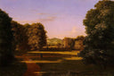 The Gardens of the Van Rensselaer Manor House by Thomas Cole — hand-painted botanical oil painting reproduction on canvas