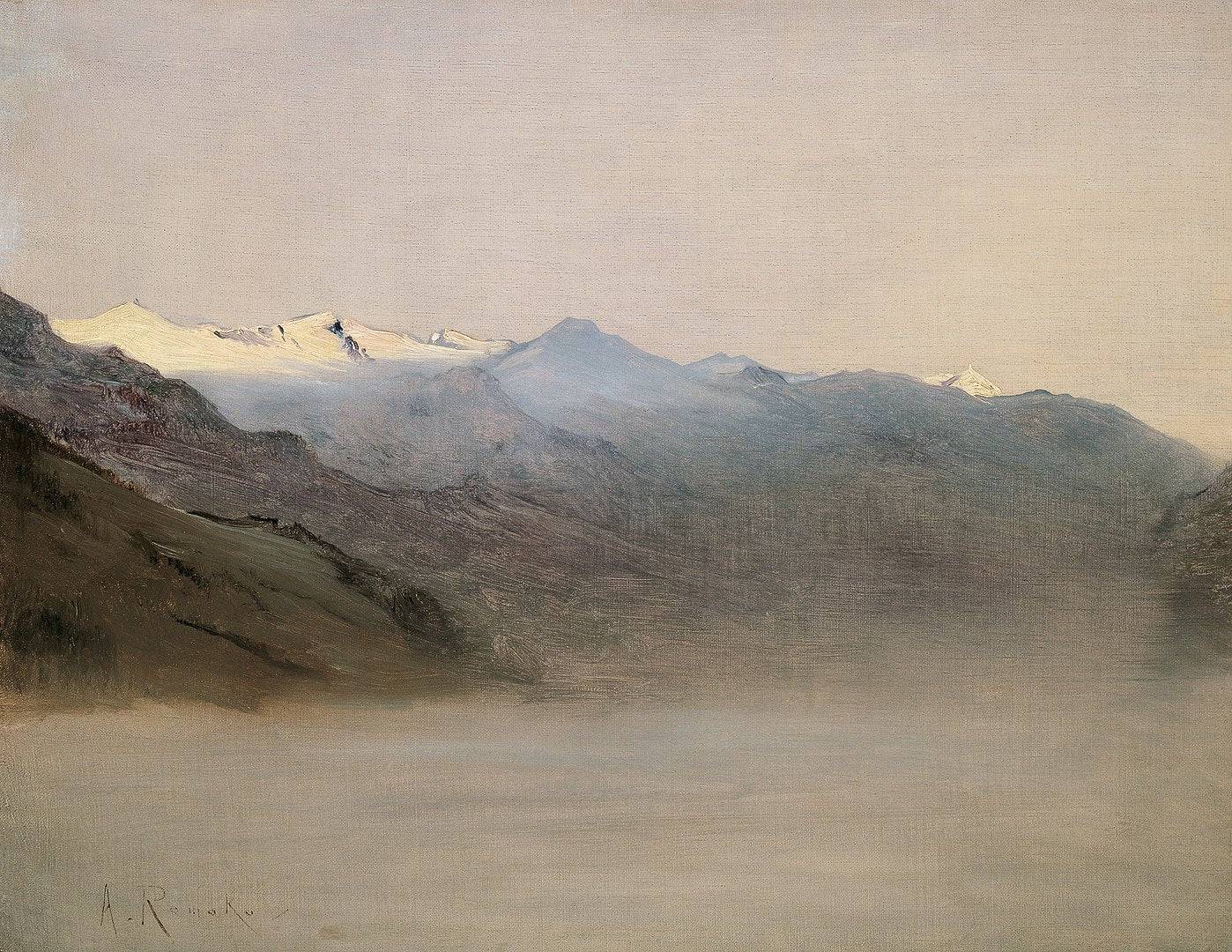 The Gastein Valley in the fog - Anton Romako