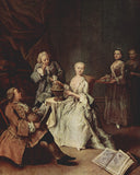 The Geography Lesson by Pietro Longhi — group oil painting wall art, Rococo
