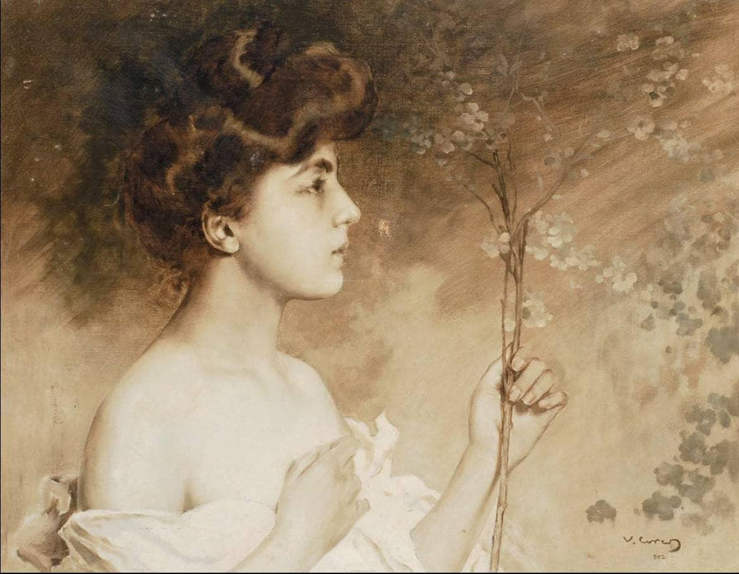 The ghost and the flower by Vittorio Matteo Corcos — hand-painted botanical oil painting reproduction on canvas