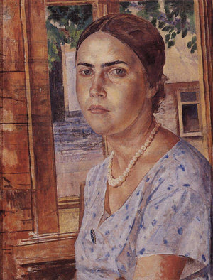 The girl at the window - Kuzma Petrov-Vodkin