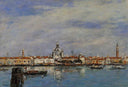 The Giudecca from The Zatteri, Venice by Eugene Boudin — hand-painted architectural oil painting reproduction on canvas
