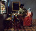 The glass of wine by Johannes Vermeer — hand-painted portrait oil painting reproduction on canvas