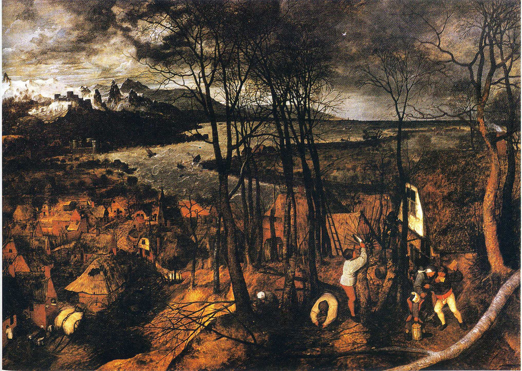 The Gloomy Day (January) by Pieter Bruegel the Elder — hand-painted landscape oil painting reproduction on canvas