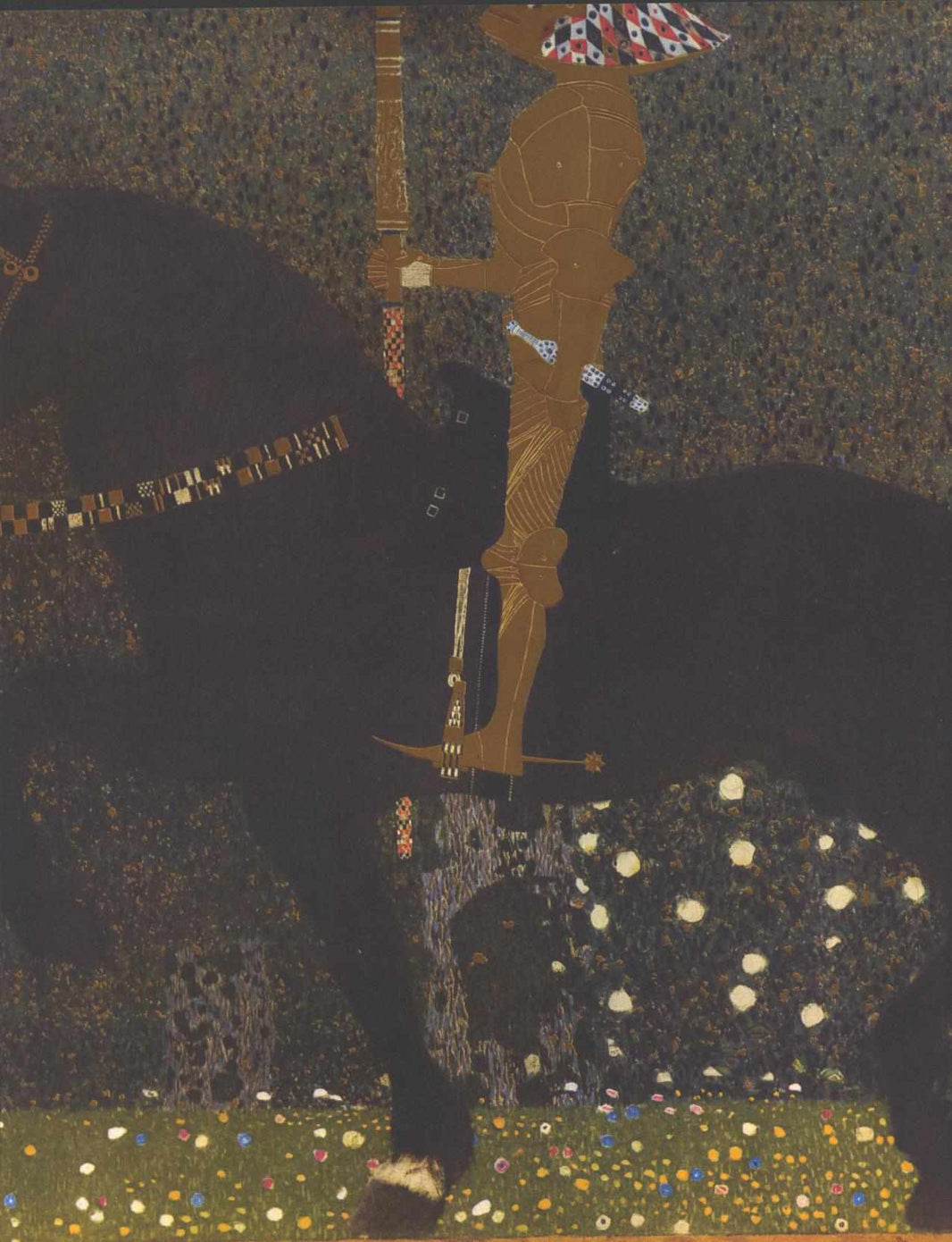 The Golden Knight by Gustav Klimt — hand-painted abstract oil painting reproduction on canvas