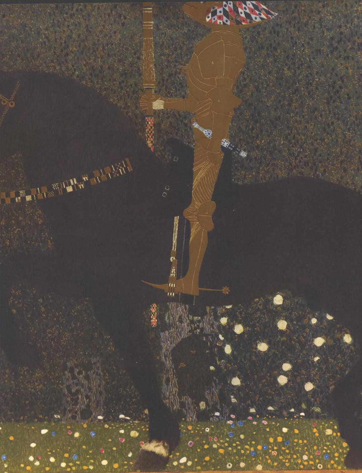 The Golden Knight by Gustav Klimt — hand-painted abstract oil painting reproduction on canvas