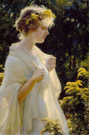 The Golden Profile by Charles Courtney Curran — female oil painting wall art