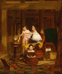 The Goldfish Bowl (Mrs. Richard Cary Morse and Family) by Samuel Morse — hand-painted portrait oil painting reproduction on canvas