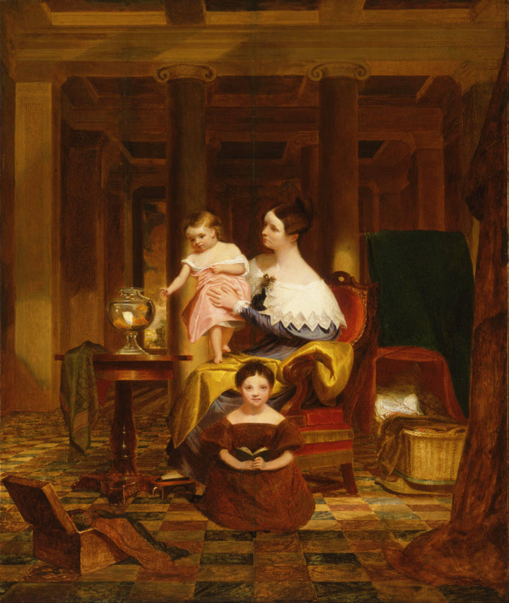 The Goldfish Bowl (Mrs. Richard Cary Morse and Family) by Samuel Morse — hand-painted portrait oil painting reproduction on canvas