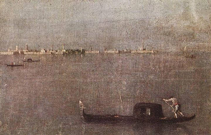 The Gondola on the Lagoon by Francesco Guardi — hand-painted landscape oil painting reproduction on canvas