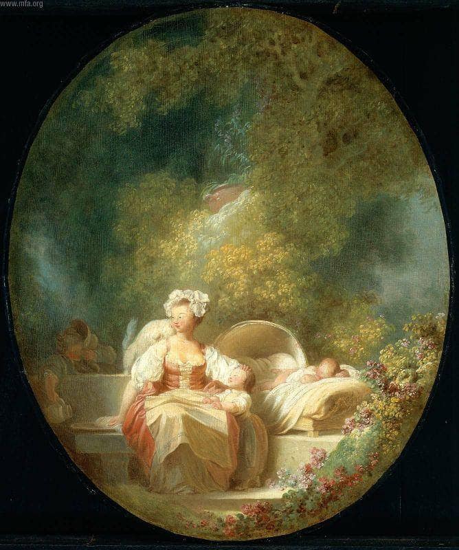 The Good Mother by Jean-Honore Fragonard — hand-painted cultural oil painting reproduction on canvas