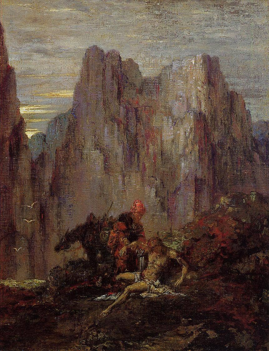 The Good Samaritan by Gustave Moreau — hand-painted landscape oil painting reproduction on canvas