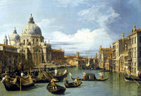 The Grand Canal and the Church of the Salute by Canaletto — hand-painted architectural oil painting reproduction on canvas