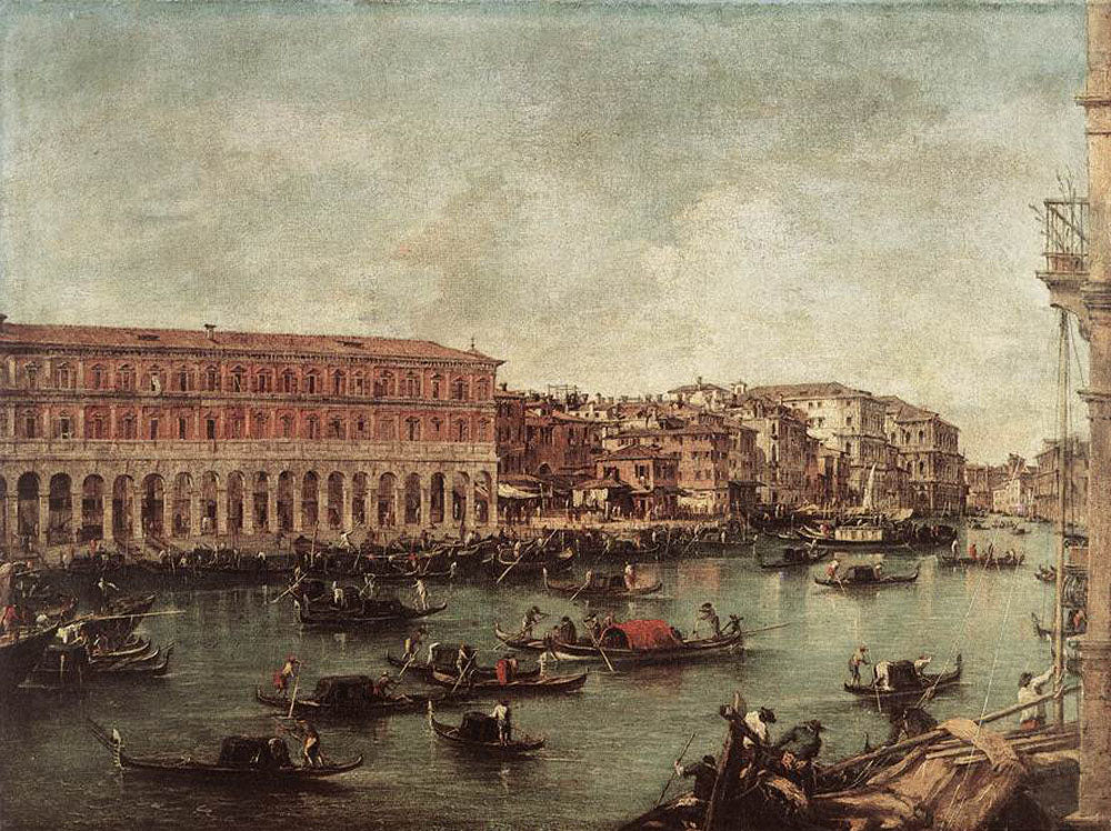 The Grand Canal at the Fish Market (Pescheria) - Francesco Guardi