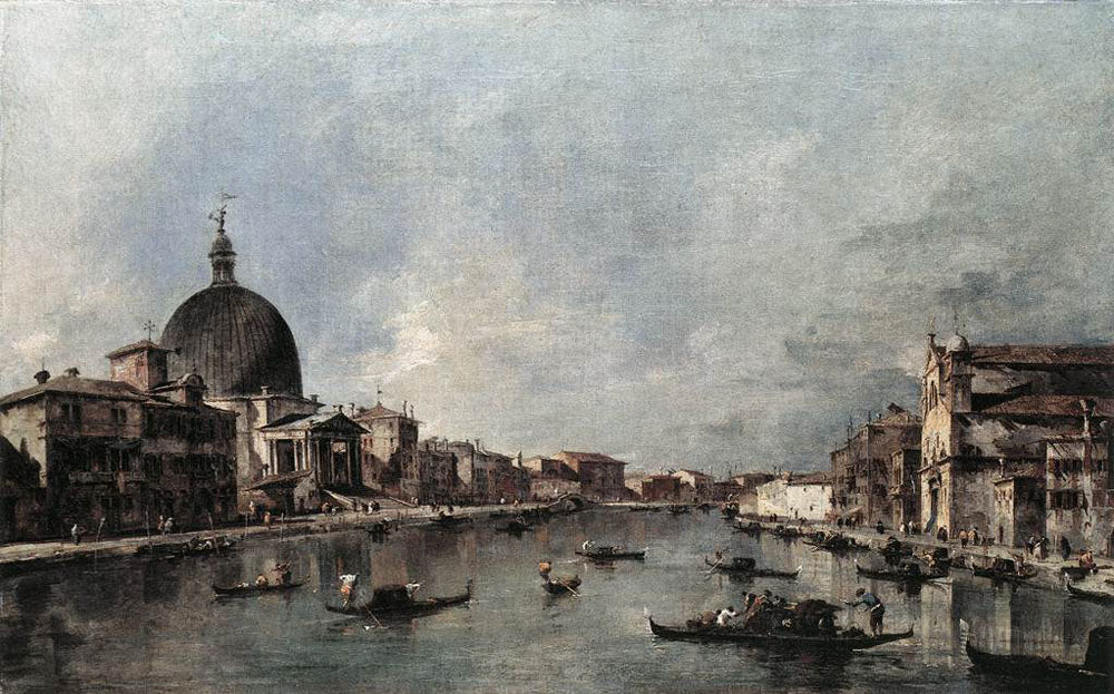 The Grand Canal with San Simeone Piccolo and Santa Lucia - Francesco Guardi