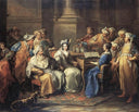 The Grand Turk Giving a Concert to His Mistress by Charles-Andre van Loo (Carle van Loo) — group oil painting wall art, Rococo