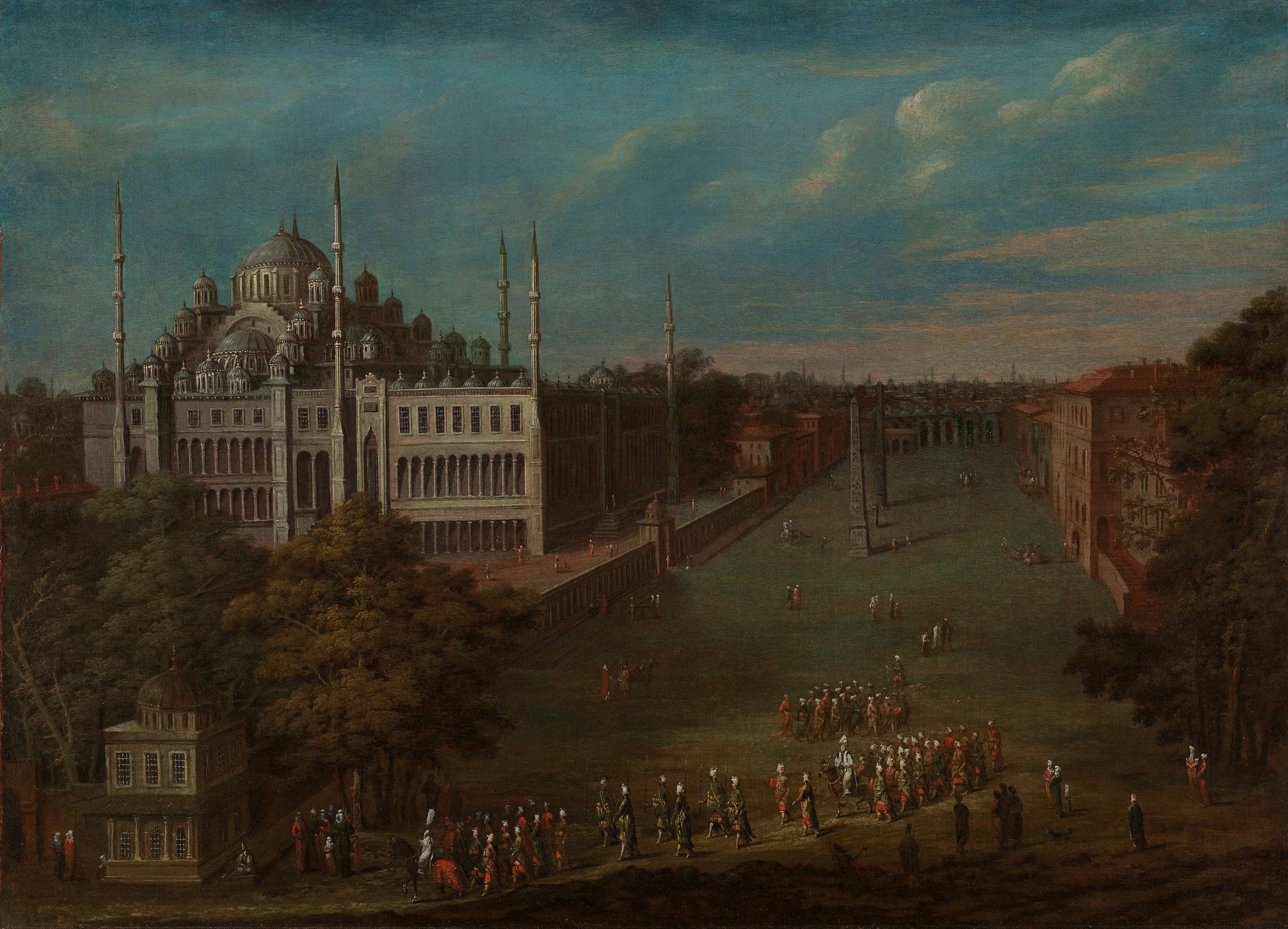 The grand visor crosses the AtmeydanÄ± (Hippodrome) - Jean Baptiste Vanmour