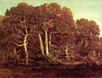 The Great Oaks of Old Bas-Breau by Theodore Rousseau — hand-painted botanical oil painting reproduction on canvas