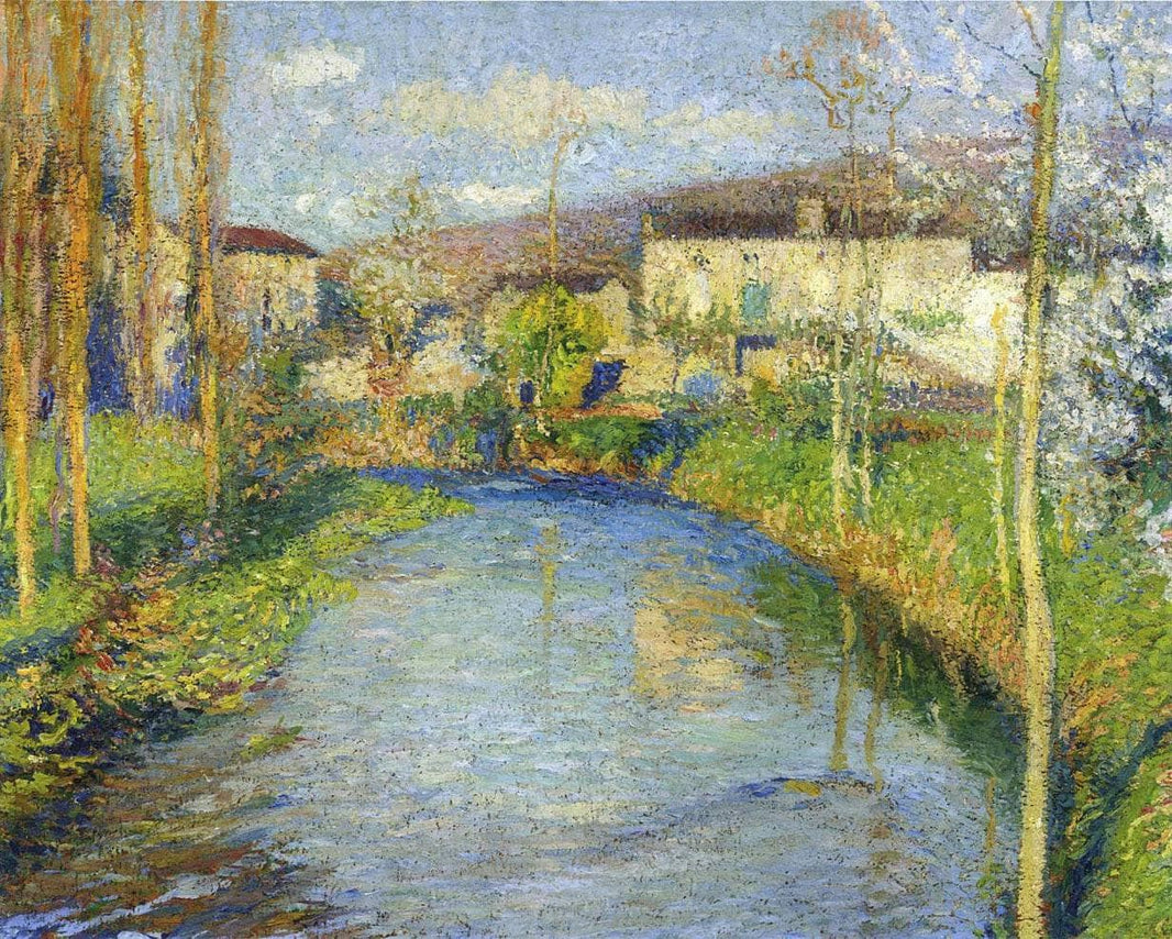 The Green Lot by Henri Martin — hand-painted architectural oil painting reproduction on canvas