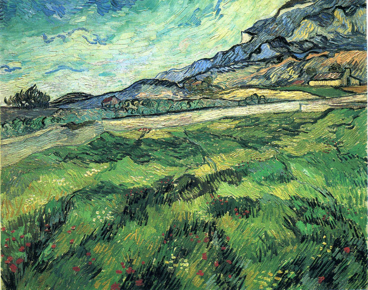 The Green Wheatfield behind the Asylum by Vincent van Gogh — hand-painted eco oil painting reproduction on canvas