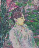 The Greens (Seated Woman in a Garden) by Henri de Toulouse-Lautrec — male oil painting wall art, Post Impressionism