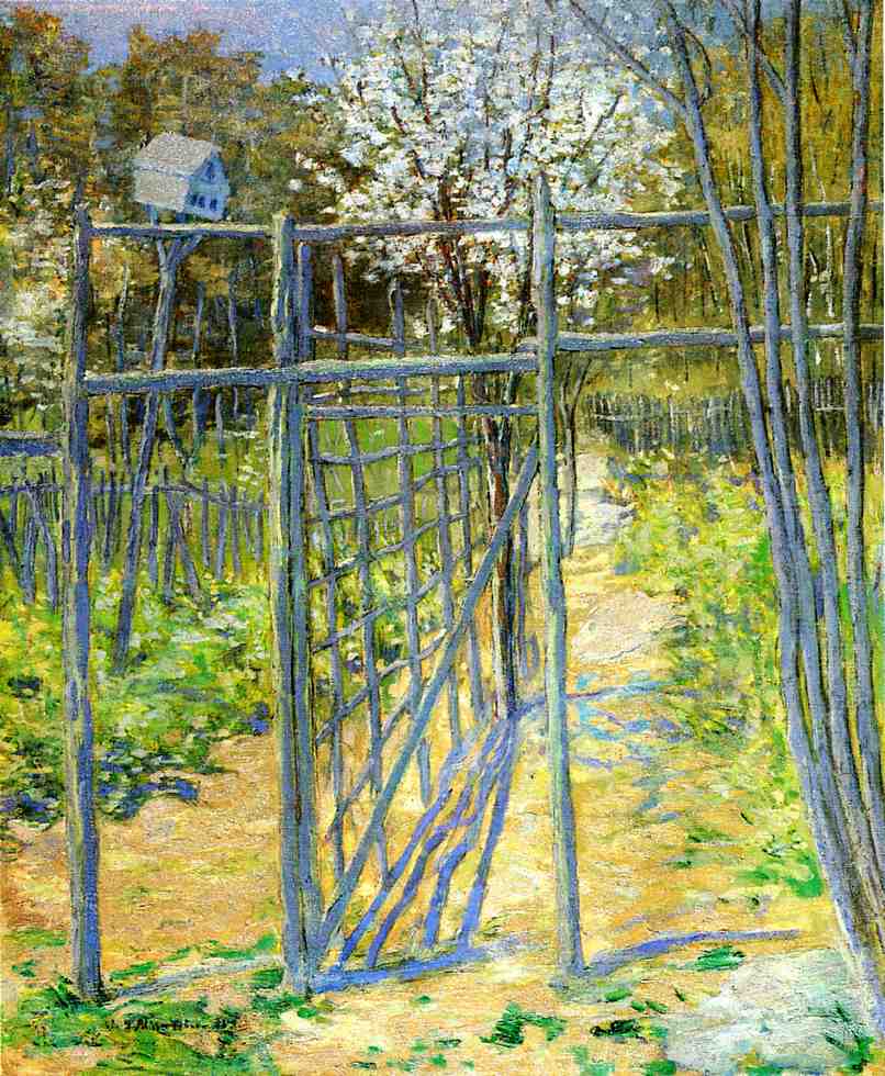 The Grey Trellis by Julian Alden Weir — hand-painted botanical oil painting reproduction on canvas